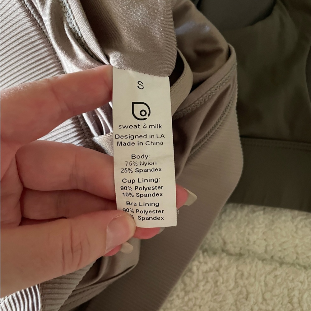 Sweat & Milk Beige Chloe Nursing Sports Bra - Picture 4 of 6